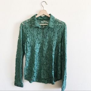 Kimchi Blue Lace Long Sleeve Button Up